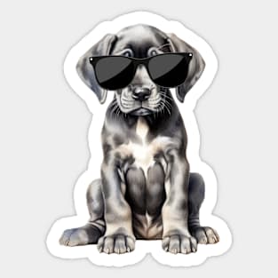 Great Dane Puppy Wearing Sunglasses Sticker